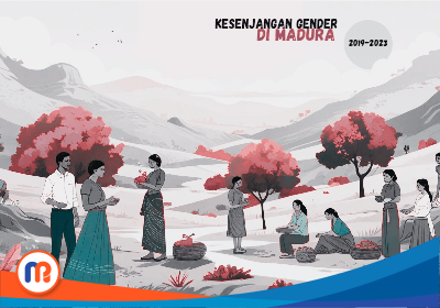 Ilustrasi ketimpangan gender di Pulau Madura tahun 2019-2023. BPS Jatim mencatat polanya tak stabil, dimana Pamekasan konsisten di angka tertinggi, sedangkan Sumenep bergeser ke angka paling rendah pada tahun 2023.