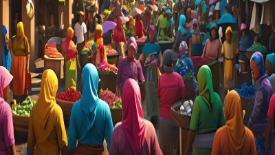 Ilustrasi proyeksi penduduk Provinsi Jawa Barat (Jabar) pada Mei 2025