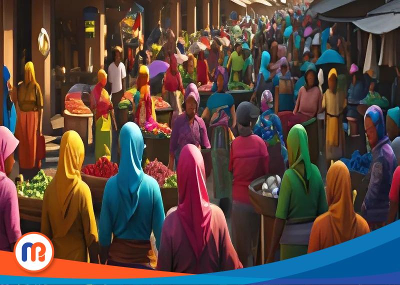 Ilustrasi proyeksi penduduk Provinsi Jawa Barat (Jabar) pada Mei 2025