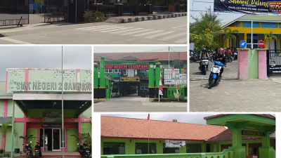 Potret fasilitas pendidikan atau sekolah di Kabupaten Sampang, Madura (2024). BPS mencatat Pangarengan paling tertinggal, sementara SD terbanyak di Banyuates dan Omben, SMP di Sampang, SMA di Kedungdung, dan perguruan tinggi di Karang Penang.