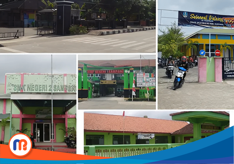 Potret fasilitas pendidikan atau sekolah di Kabupaten Sampang, Madura (2024). BPS mencatat Pangarengan paling tertinggal, sementara SD terbanyak di Banyuates dan Omben, SMP di Sampang, SMA di Kedungdung, dan perguruan tinggi di Karang Penang.