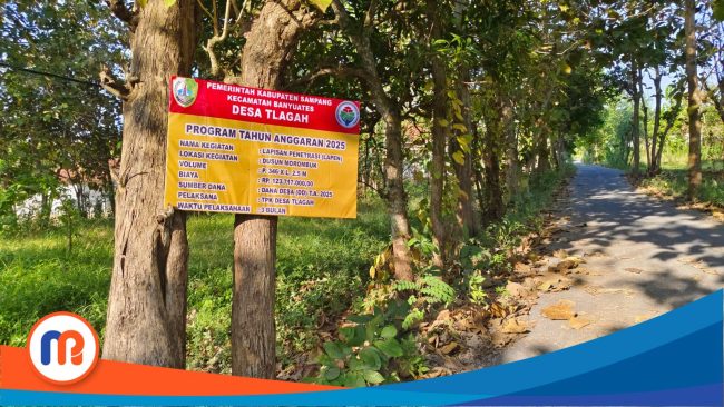 Papan proyek yang terpampang di lokasi proyek lapen