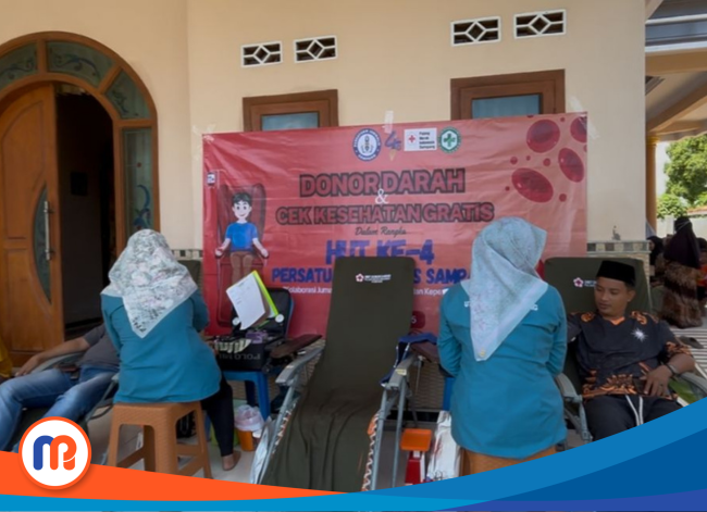 kegiatan donor darah yang digelar PJS dalam rangka HUT ke-4
