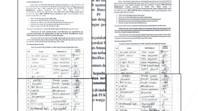 Surat keberatan warga Lon Sabe terkait oemecatan Kepala Dusunnya