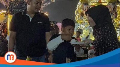 Pemberian tumpeng ulang tahun sekaligus pembukaan festival music daul