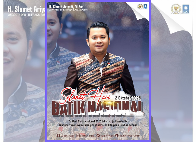 Pamflet ucapan Hari Batik Nasional dari DPR RI, Slamet Ariyadi