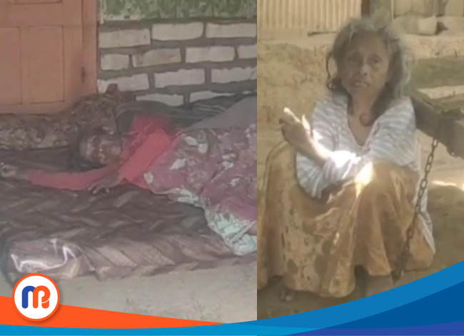 Potret memilukan nenek renta dan perempuan dirantai yang berada di satu atas di Desa Barunggagah Sampang